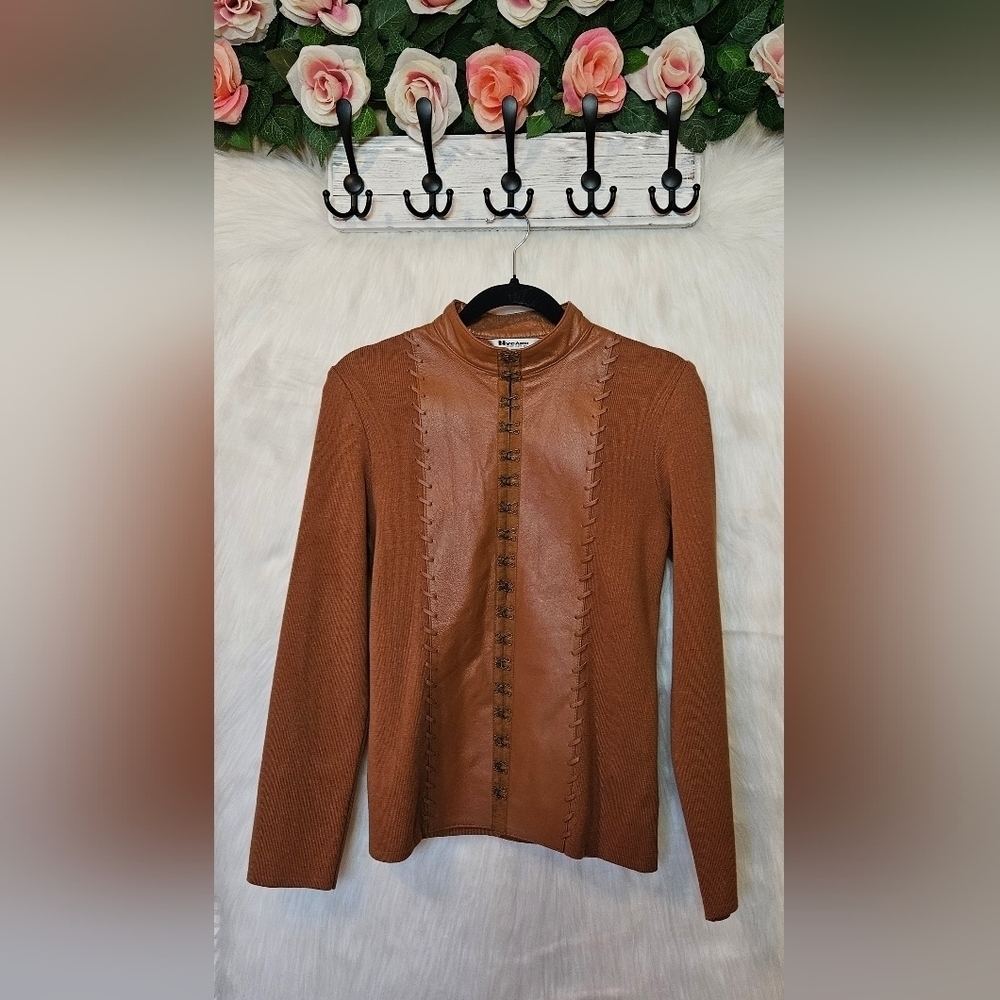 Nygard *Rare* Yellowstone Style Leather & Knit Sweater/Jacket